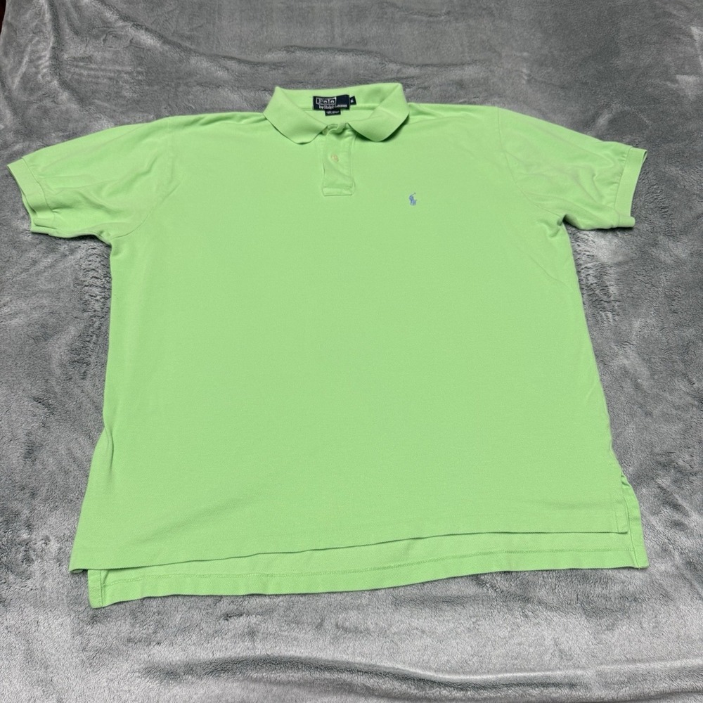 Polo Ralph Lauren Shirt Mens XL bright green Pony Preppy Designer 100% Cotton